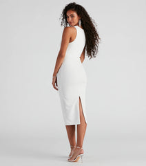Gracelyn Crepe Cross Midi Dress