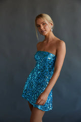 Sasha Strapless Sequin Skater Mini Dress