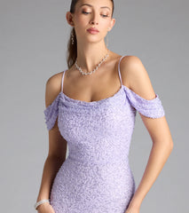 Faye Cold Shoulder Mermaid Beaded Formal Dress