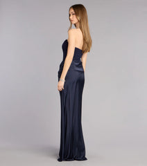 Vivienne Formal Woven Satin Pleated Dress