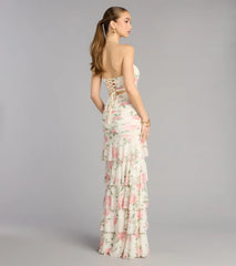 Hadley Floral A-Line Slit Formal Dress