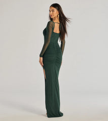 Ashlynn Long Sleeve Corset Column Formal Dress