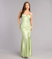 Rachel Satin Open Back Formal Dress