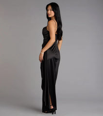 Danika Satin Mermaid Sash Formal Dress