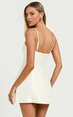 Carolina Scoop Neck Fit & Flare Mini Dress – Off-White Statement Silhouette