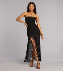Bold Moves Fringe Bandage Maxi Dress
