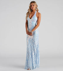 Jailene Formal Sequin Halter Dress