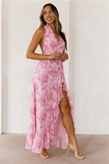 Passionate Paths Halter Maxi Dress Pink
