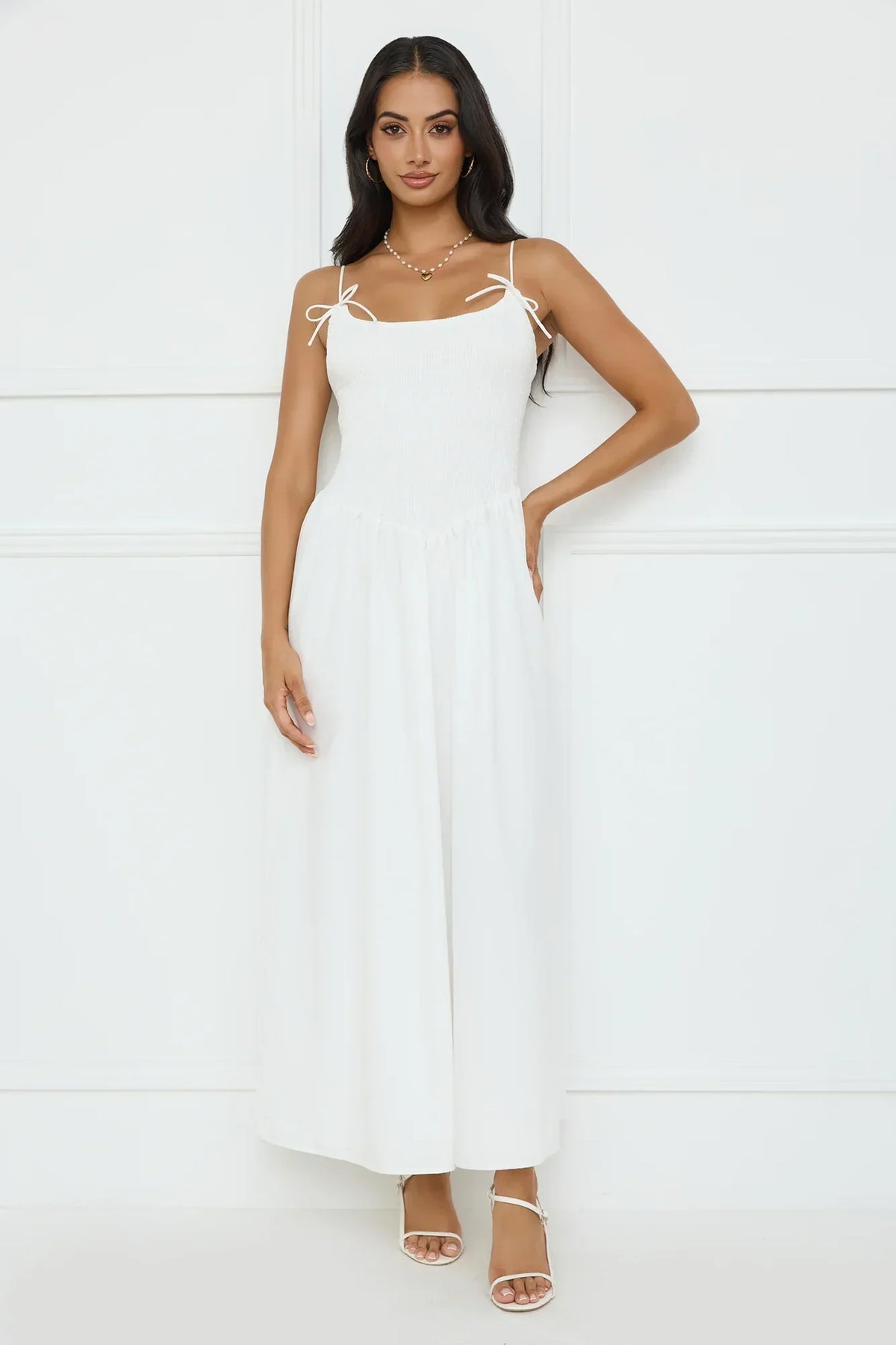 Pretty Willow Maxi Dress White