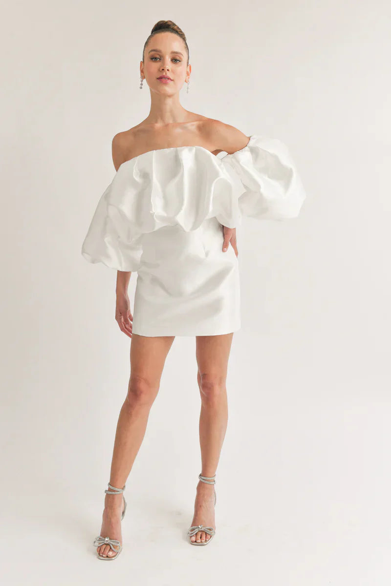 Theresa Off-The-Shoulder Puff Sleeve Mini Dress