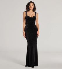 Veronica Glitter Velvet Mermaid Dress