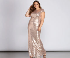 Plus Sivan Glam Sequin Dress