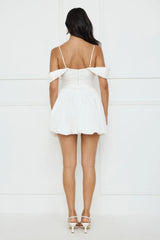 Poolside Perfect Off Shoulder Bubble Mini Dress White