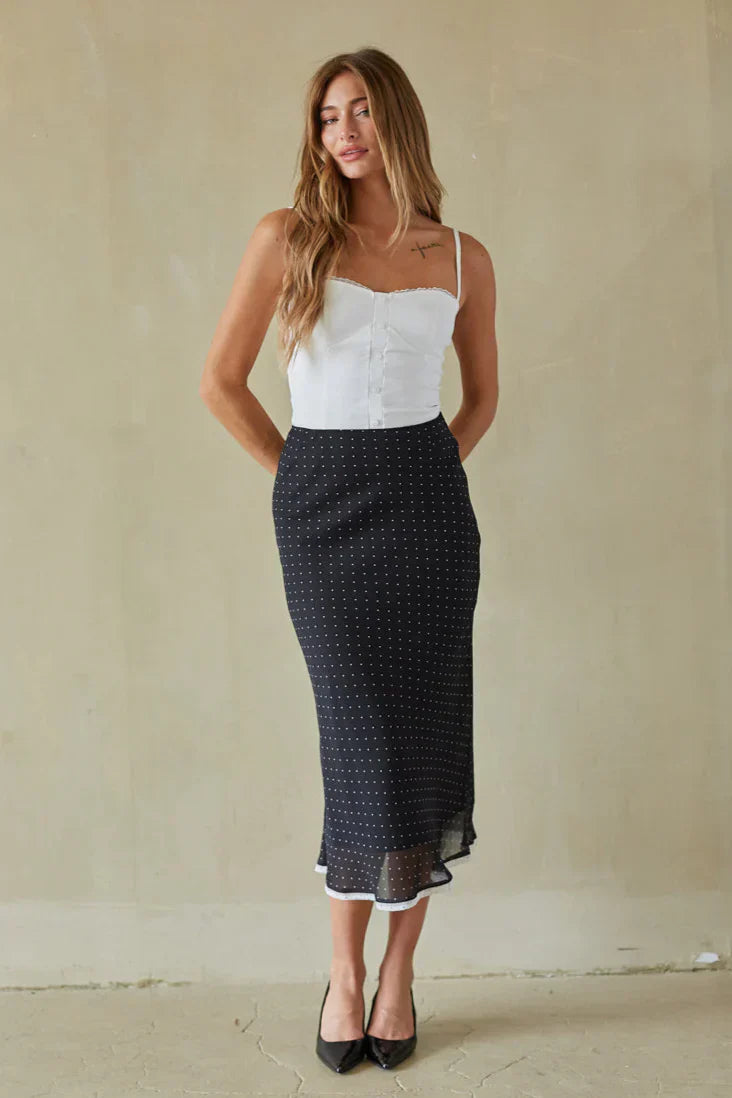 Melissa Polka Dot Midi Skirt
