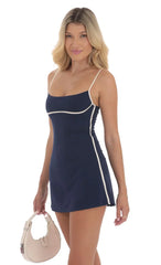 Outline Dress in Navy