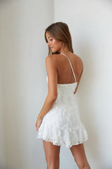Livia One Shoulder Lace Ruffle Mini Dress