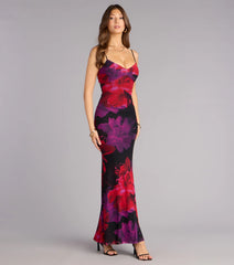 Late Bloom Energy Floral Mesh Maxi Dress