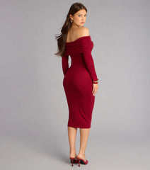 Soft Intentions Off-Shoulder Midi Dress