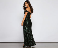 Willow Sequin Scroll Formal Dress