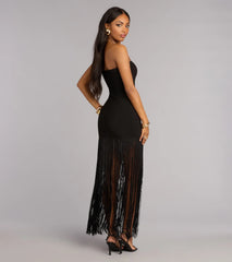 Bold Moves Fringe Bandage Maxi Dress