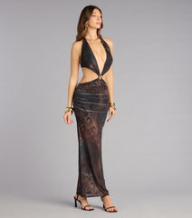 Edge of Allure Halter Maxi Dress