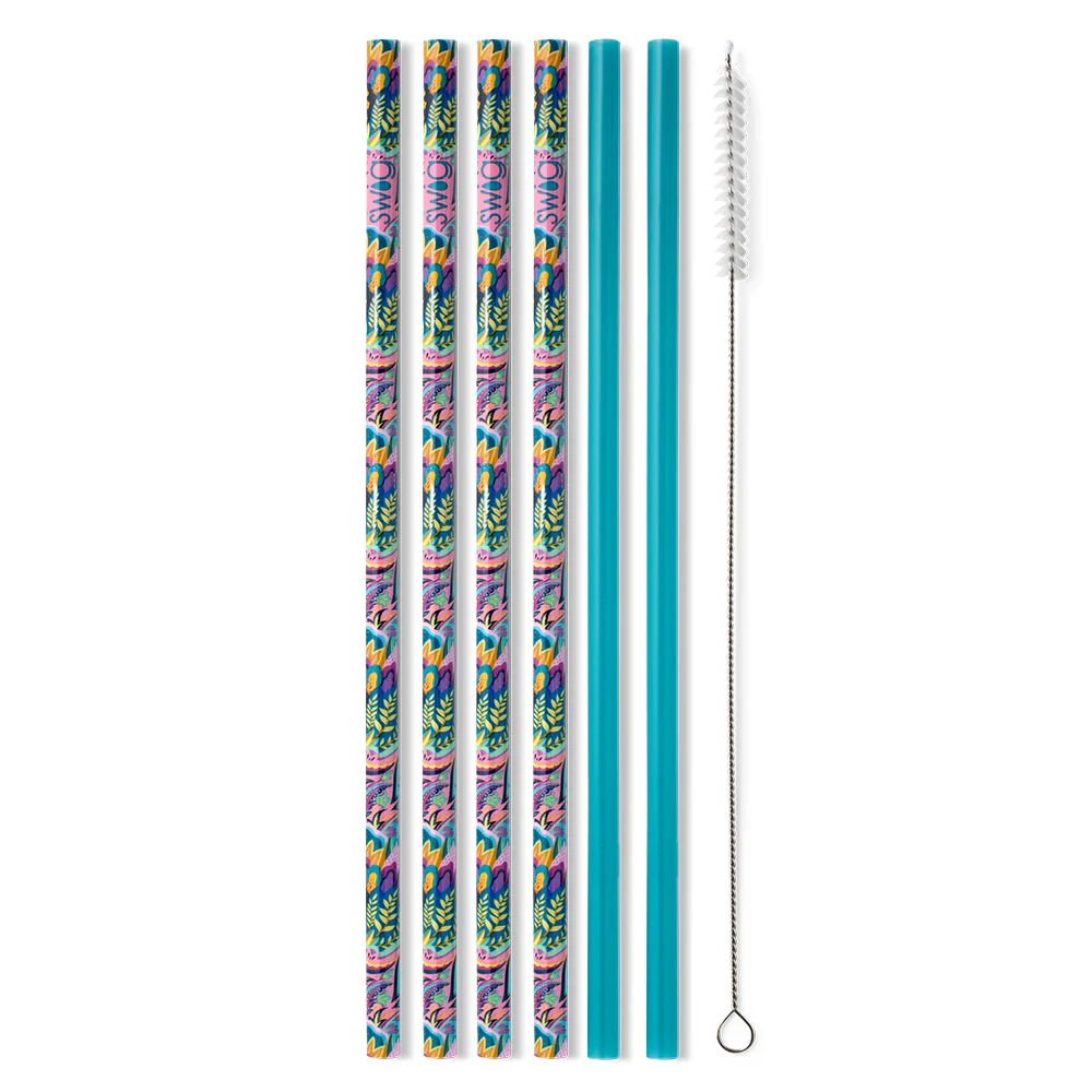 Bazaar + Teal Reusable Straw Set