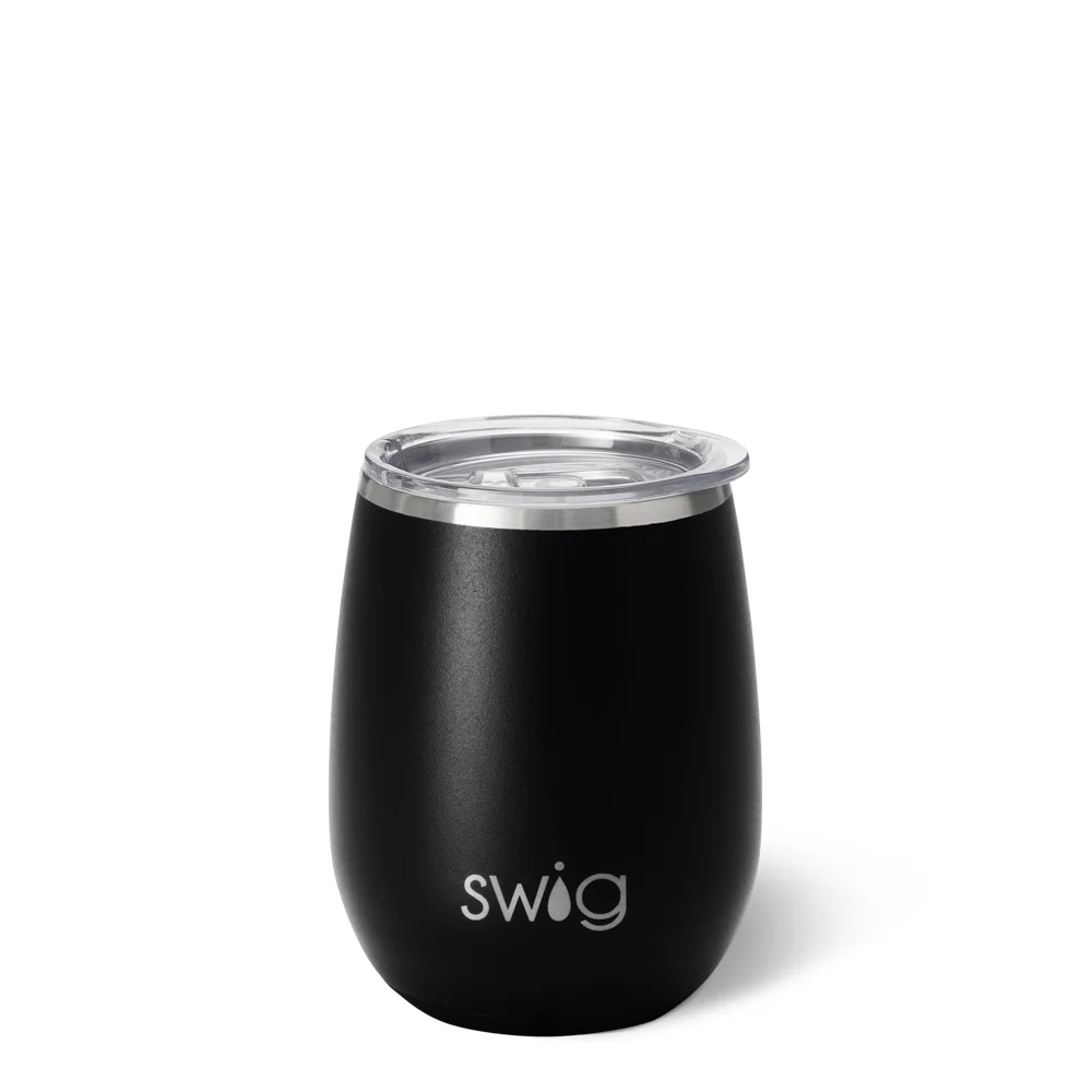 Black Stemless Wine 14oz