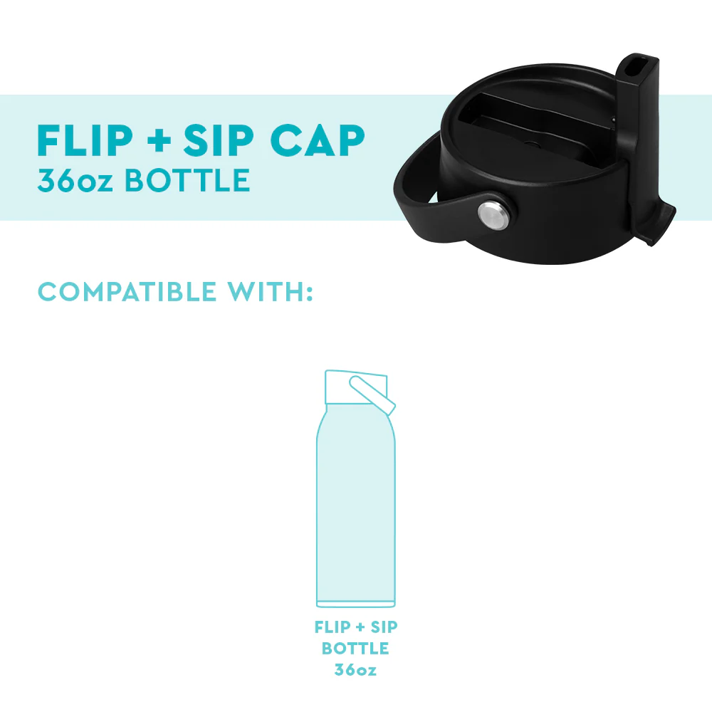 Black Flip + Sip Cap 36oz Bottle