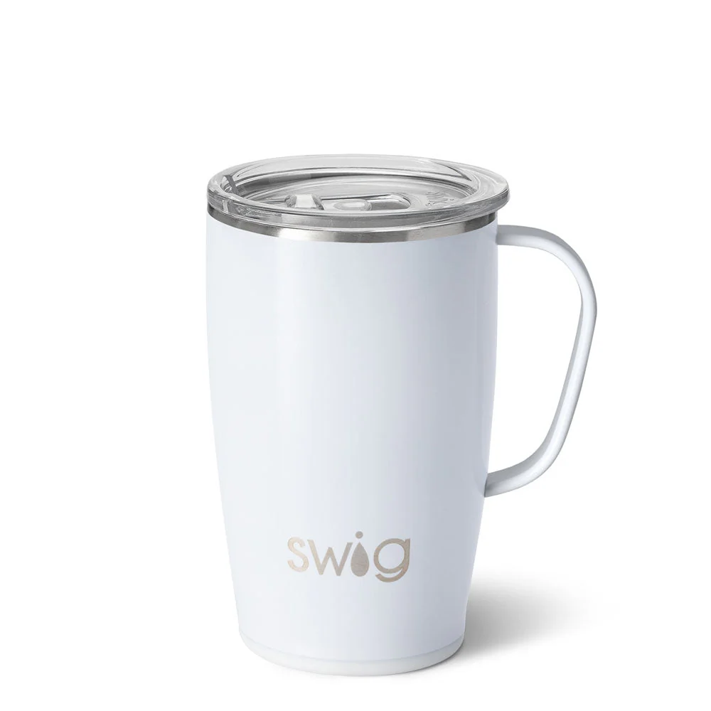 Shimmer White Travel Mug 18oz