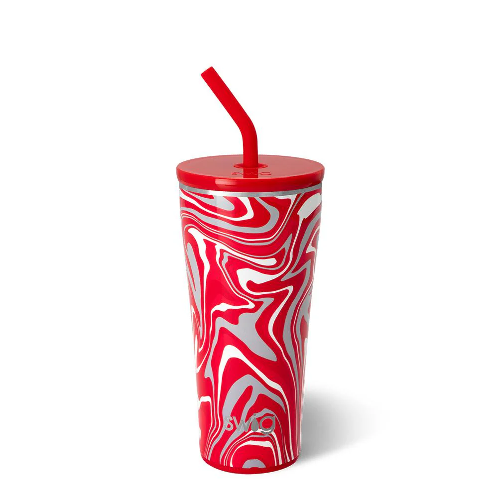 Fanzone Red + Grey Straw Tumbler 32oz