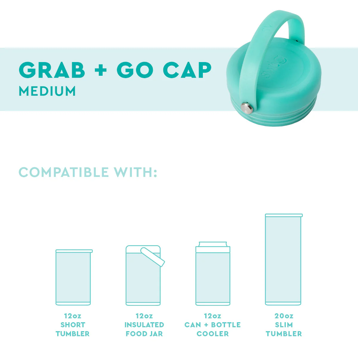 Aqua Grab + Go Cap 12oz Short Tumbler