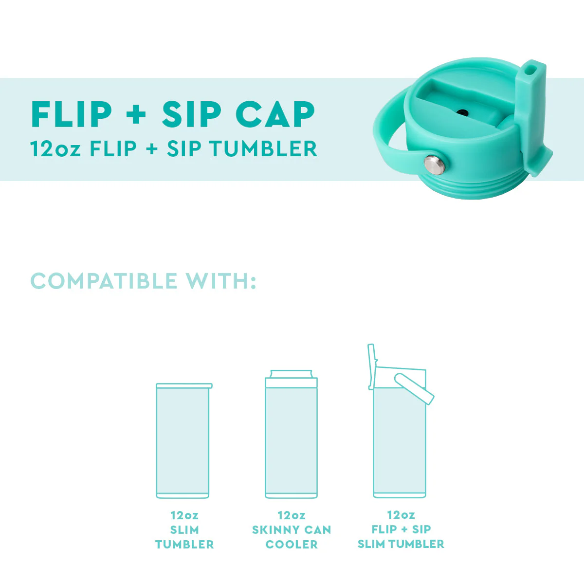 Aqua Flip + Sip Cap 12oz Slim Tumbler