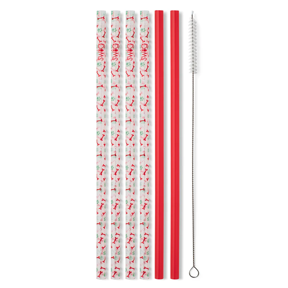 Happy Howlidays + Red Reusable Straw Set