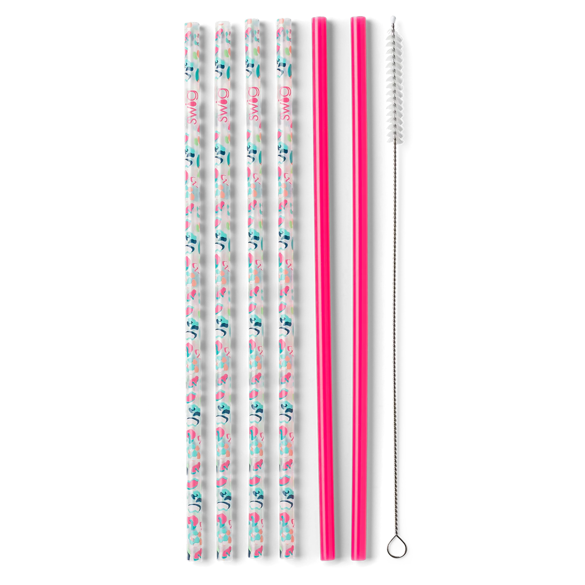 Party Animal + Hot Pink Reusable Straw Set