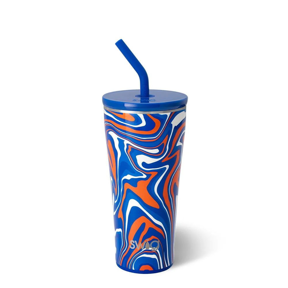 Fanzone Royal + Orange Straw Tumbler 32oz