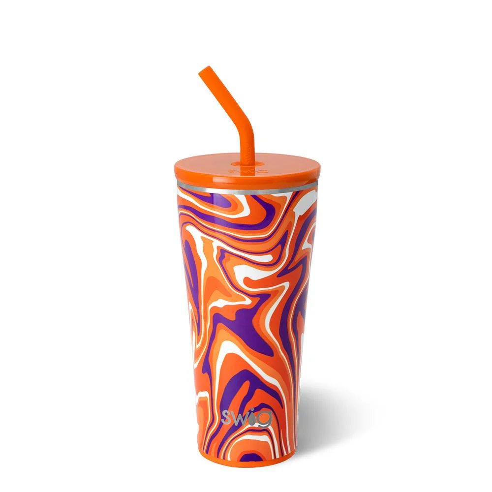 Fanzone Orange + Purple Straw Tumbler 32oz